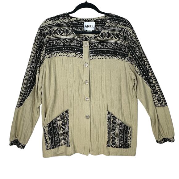 Ariel Tops Vintage Ariel Button Top Shirt Womens Large Artsy Art ariel-tops-vintage-ariel-button-top-shirt-womens-large-artsy-art